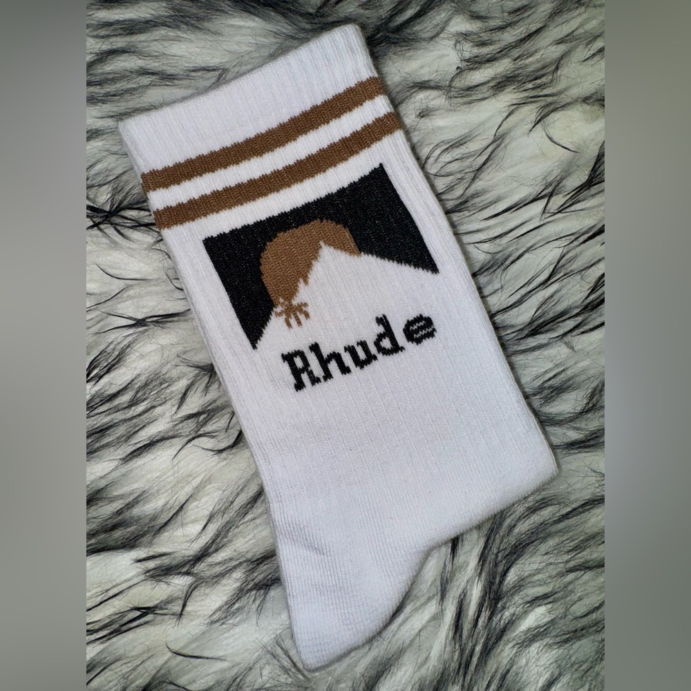 White/Brown/Black Rhude Socks